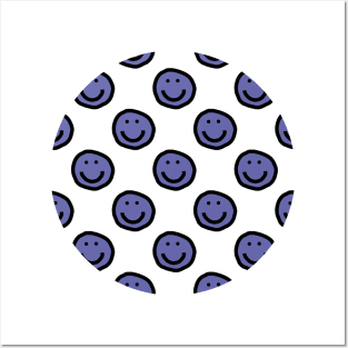 Very Peri Periwinkle Happy Smiley Face Pattern Color of the Year 2022 Posters and Art